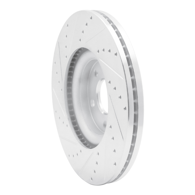 Ford Fusion Brake Rotor (1) - Front Right - R1 Concepts - Drilled & Slotted - Silver - `13-`20